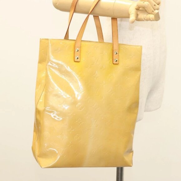 LOUIS VUITTON Monogram Vernis Reade MM Hand Bag Beige M91141 LV Auth BA3199 - Picture 3 of 16